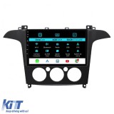 Navigatie Android Dedicata Ford S-Max (2006 - 2015) 9Inch, 4Gb Ram, 64Gb Stocare, Carplay, Clima manuala Performance AutoTuning
