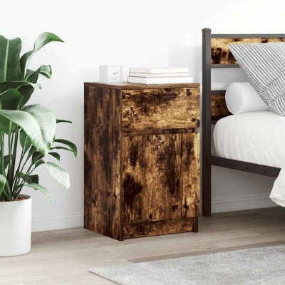 vidaXL Noptiere, 2 buc., stejar afumat, 39x35x65 cm, lemn prelucrat 861328 foto
