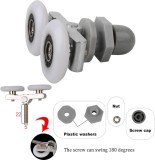 Set 4 Role Usa Dus, 23mm, Plastic/Aluminiu/Aliaj, Gri/Alb