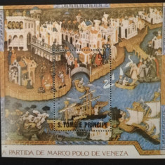 SAUTOME E PRINCIPE-MARCO POLO PLEACA DIN VENETIA-PICTURA-1S/Sh.MNH**-STP170