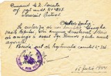 AMS @ - AUTORIZATIE SCRISOARE COMANDAMENT MILITAR SARATA, ANUL 1944