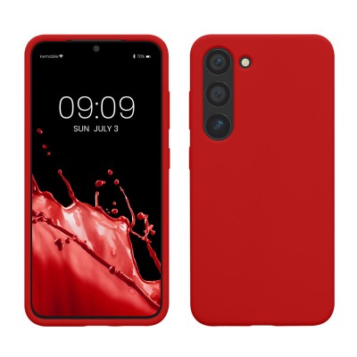 Husa kwmobile pentru Samsung Galaxy S23, Silicon, Rosu, 60273.208 foto
