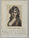 Louise &Eacute;lisabeth Vig&eacute;e-Le Brun &quot;Portretul Isabelle Teotochi Marin&quot; gravura 1793