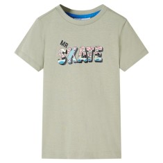 Tricou pentru copii, kaki deschis, 92 foto