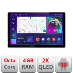 Navigatie Nissan Leaf 2018-2024 Qled 2K Octa Core 4+64 LTE 4G DSP Wifi 5Ghz android auto carplay radio gps internet kit-leaf+EDT-E413-2K CarStore Tech