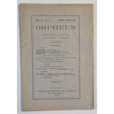 ORPHEUS , REVISTA PENTRU CULTURA CLASICA , NR. 2 , 1927