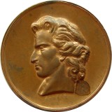 x175 FRIEDRICH SCHILLER SCRIITOR GERMAN 175 ANI DE LA MOARTE 1980 BRONZ 42mm 40g STARE EXCELENTA