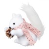 Ornament Brad Crăciun, Model Veveriță, Spumă, Culoare Albă, Fular Roz, 14cm, Oem