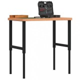 vidaXL Banc de lucru 100x60x(73-99,5) cm lemn masiv fag dreptunghiular