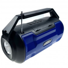 Boxa portabila bass cu lanterna, incarcare solar si electric : Culoare - albastru