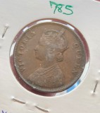 785 British India, India Britanica, &frac14; Anna - Victoria "VICTORIA QUEEN" 1862, KM#467
