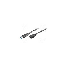 Cablu USB A mufa, USB B micro mufa, USB 3.0, lungime 0.5m, negru, Goobay - 95734