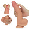 Vibrator Realistic Din Silicon Dublu-Stratificat Rotating Nature Cock Anthony, Natural, 21.5 cm