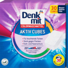 Denkmit Detergent pentru rufe color cuburi solide din pudra active 30 de spălări, 30 buc