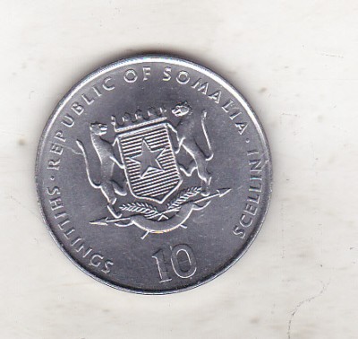 bnk mnd Somalia 10 shillings 2000 unc , caine - zodiac chinezesc foto