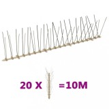 VidaXL Set bandă cu țepi antipăsări cu 4 r&acirc;nduri 20 buc. plastic 10 m