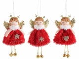 Set 3 ornamente brad Ingeri 7x14 cm