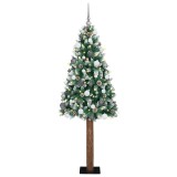Brad de Crăciun Slim LED-uri și Set de Bile Verde 210 cm PVC