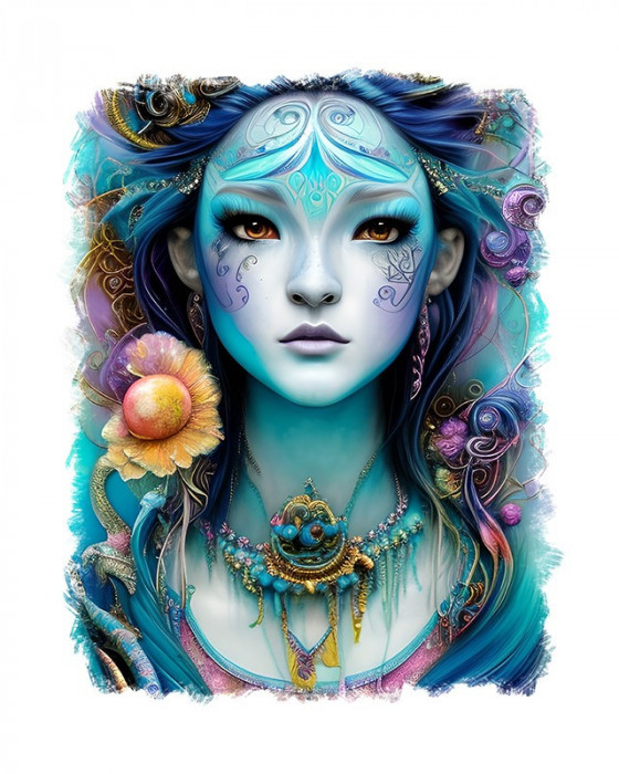 Sticker decorativ, Zana, Albastru, 70 cm, 6955ST