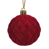 Glob Crăciun Jumbo Bordo Catifelat Model Romburi 6cm, Oem
