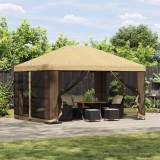 vidaXL Foișor de grădină cu pereți laterali 4 &times; 3 m Crem 900386