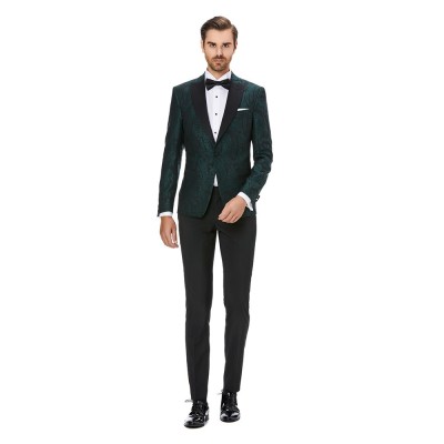Sacou barbati ceremonie verde jacquard S008 foto