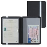 Husa pentru documente auto, Kwmobile, Negru/Alb, Piele ecologica, 50104.11