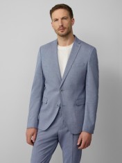 s.Oliver BLACK LABEL Sacou barbati cu model fin si croiala Slim Fit, Albastru deschis, 48 foto