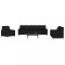 vidaXL Set de canapele cu perne decorative, 3 piese, negru, textil 3278307