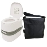 Cumpara ieftin Toaletă Portabilă Camping 24L Fără Miros, &Icirc;nălțime 42 cm, Sistem Dublă Evacuare, Indicator Nivel, Plastic