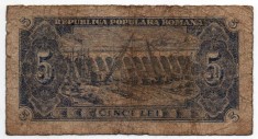 Bancnotă 5 lei - Republica Populară Rom&acirc;nă, 1952