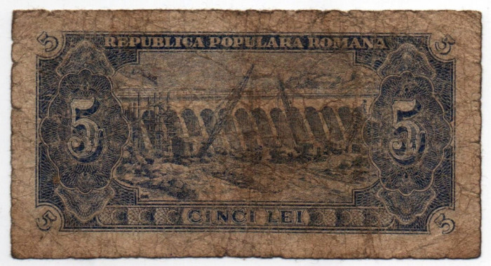 Bancnotă 5 lei - Republica Populară Rom&acirc;nă, 1952