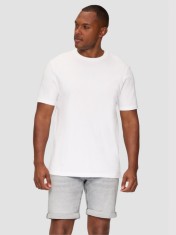 Tricou barbati cu decolteu la baza gatului si croiala Regular fit, Alb, S foto