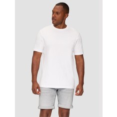 Tricou barbati cu decolteu la baza gatului si croiala Regular fit, Alb, S
