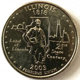 AMERICA QUARTER 1/4 DOLLAR 2003 LITERA D.(Tanarul Abraham Lincoln-Illinois), America de Nord, Cupru-Nichel