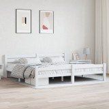 Cumpara ieftin Cadru de pat, alb, 200x200 cm, lemn masiv de pin