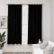 Draperii opace aspect in, c&acirc;rlige, 2 buc., negru, 140 x 175 cm