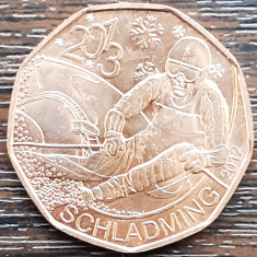 (S) MONEDA AUSTRIA - 5 EURO 2013, CAMPIONATUL MONDIAL DE SKI SCHLADMING 2013