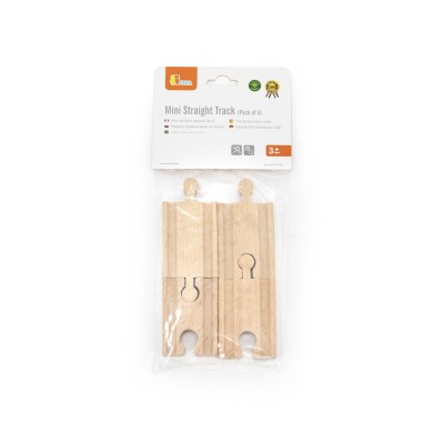 Set extensii sine din lemn pentru trenulete, 4 buc, drepte, mini, Viga foto