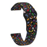 Curea silicon, compatibila Withings Steel HR 40mm, telescoape QR, Coal Confetti