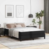 VidaXL Pat cu saltea Negru 140 x 190 cm Piele artificială