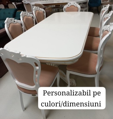 SET DELUX 1, masa 210/290 cm + 8 scaune foto