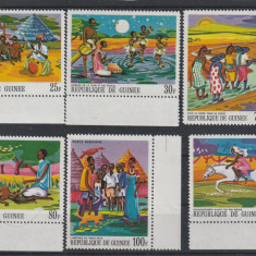 Guinea 1968-Legende africane,Basme,Fauna,Animale,serie 6 val.,MNH,Mi.480A-485A