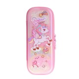 Penar Rainbow Unicorn roz cu sclipici si fermoar