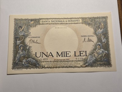 1000 lei 1941 UNC foto