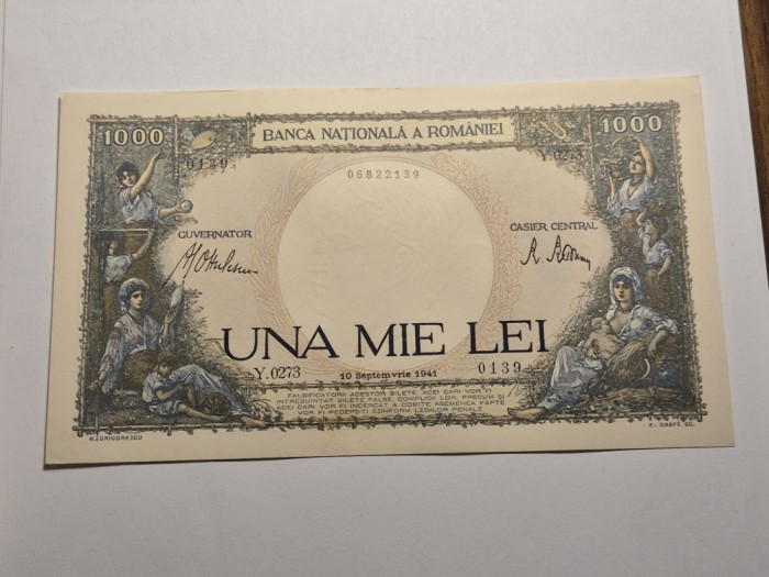1000 lei 1941 UNC