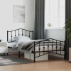 VidaXL Cadru pat metalic cu tăblii de cap/picioare, &nbsp;negru, 107x203 cm 373803