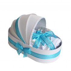 Trusou botez complet, in landou, decor turcoaz Denikos&reg; 138