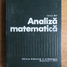 Lascu Bal - Analiza matematica (1971, editie cartonata)