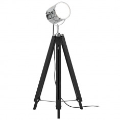 Lampa de podea eleganta - Tripod 1 x E 27 - 60W - crom / negru foto